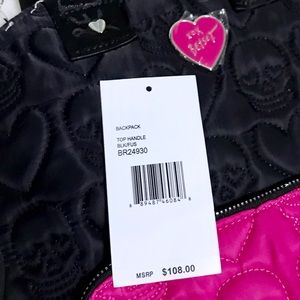 Betsey Johnson Bags - Betsey Johnson Skull Heart Quilt Backpack Fuchsia Betsey Johnson Bags - Betsey Johnson Skull Heart Quilt Backpack Fuchsia